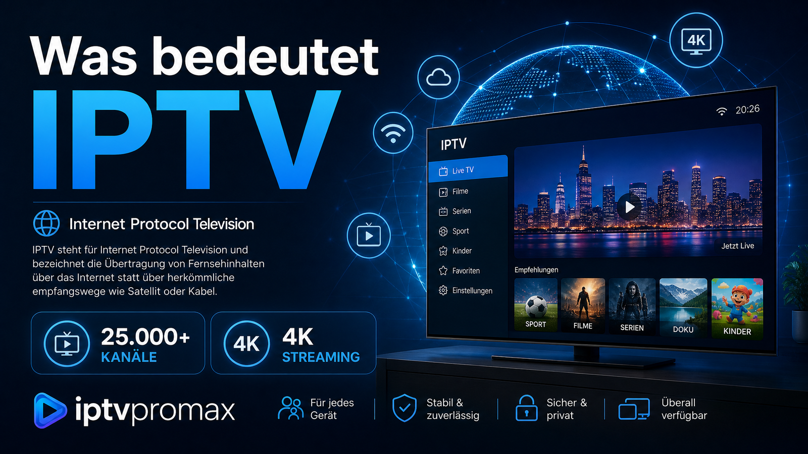 Was bedeutet IPTV - Definition Internet Protocol Television iptvpromax