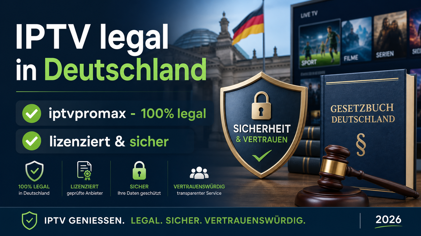 Ist IPTV legal in Germany - iptvpromax lizenziert und sicher